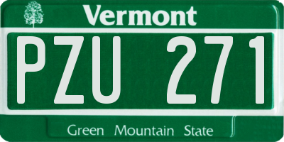 VT license plate PZU271