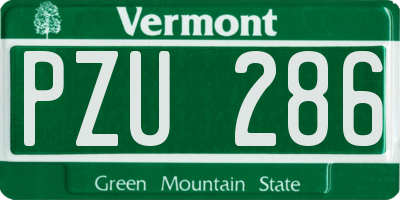 VT license plate PZU286