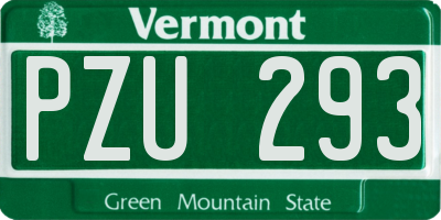 VT license plate PZU293