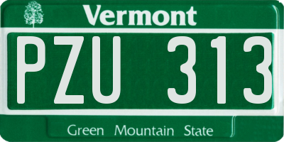 VT license plate PZU313