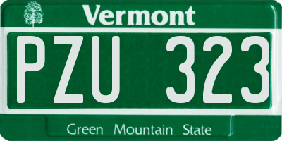VT license plate PZU323