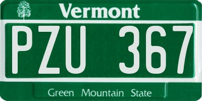 VT license plate PZU367