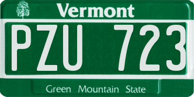 VT license plate PZU723