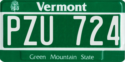 VT license plate PZU724