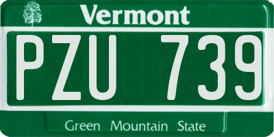 VT license plate PZU739