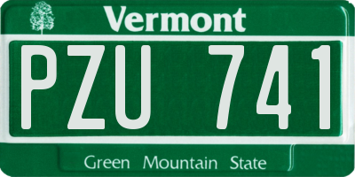 VT license plate PZU741