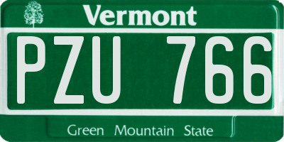 VT license plate PZU766