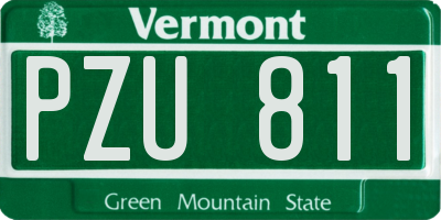 VT license plate PZU811