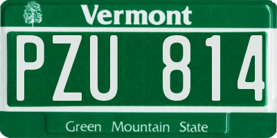 VT license plate PZU814