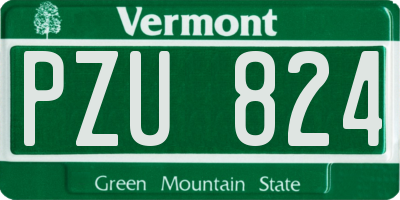 VT license plate PZU824