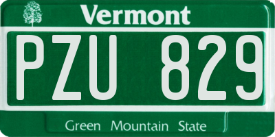 VT license plate PZU829