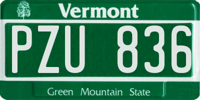 VT license plate PZU836