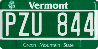 VT license plate PZU844