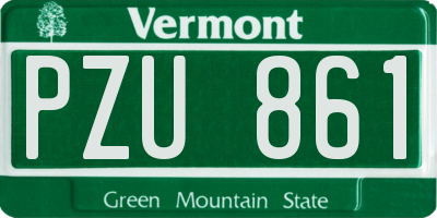VT license plate PZU861
