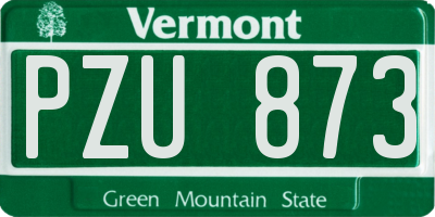 VT license plate PZU873