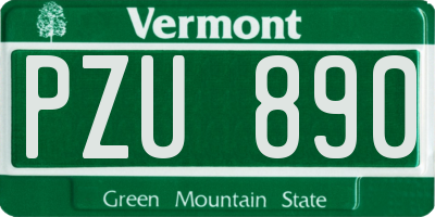 VT license plate PZU890