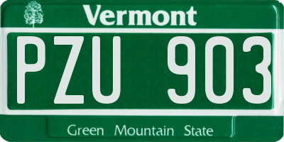 VT license plate PZU903
