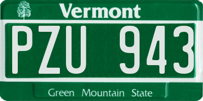 VT license plate PZU943