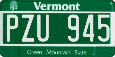 VT license plate PZU945