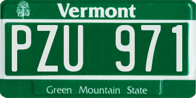 VT license plate PZU971