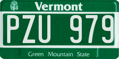 VT license plate PZU979