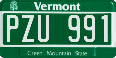 VT license plate PZU991