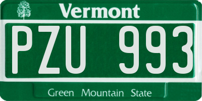 VT license plate PZU993