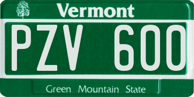 VT license plate PZV600