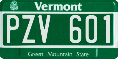 VT license plate PZV601