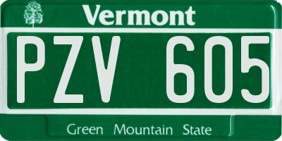 VT license plate PZV605