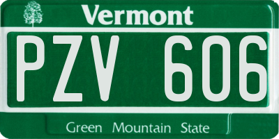 VT license plate PZV606