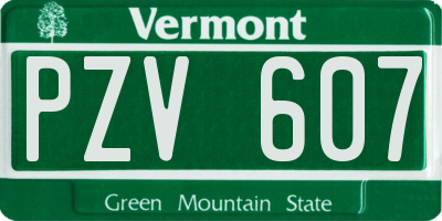 VT license plate PZV607