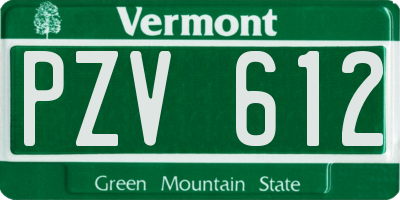VT license plate PZV612