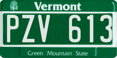 VT license plate PZV613