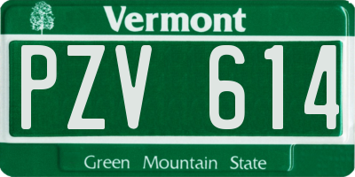 VT license plate PZV614