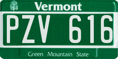 VT license plate PZV616