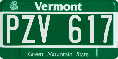 VT license plate PZV617