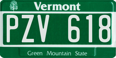 VT license plate PZV618