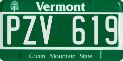 VT license plate PZV619