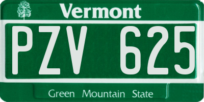 VT license plate PZV625