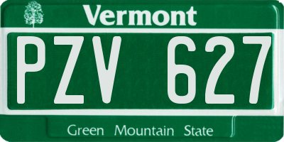VT license plate PZV627