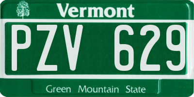 VT license plate PZV629