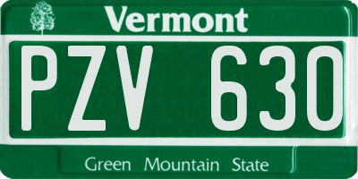 VT license plate PZV630