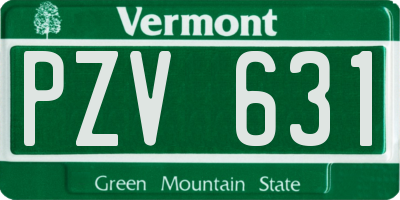 VT license plate PZV631