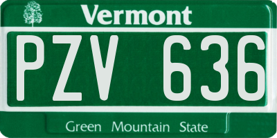 VT license plate PZV636