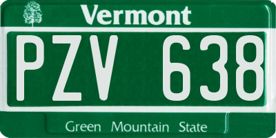 VT license plate PZV638