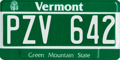 VT license plate PZV642