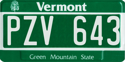 VT license plate PZV643