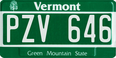 VT license plate PZV646