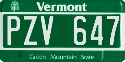 VT license plate PZV647